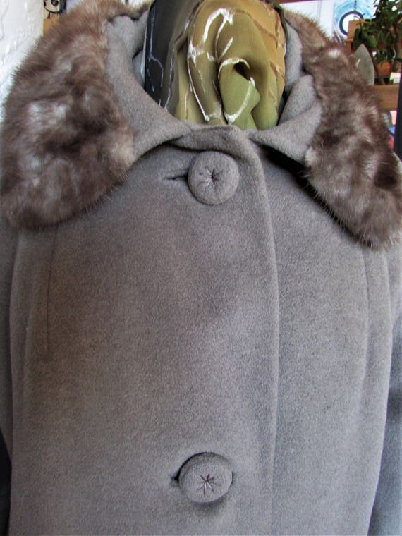 Vintage 1950's 1960's Coat Einiger Wool & Fur Ble… - image 7