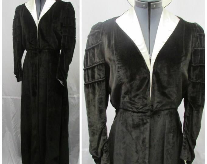 Vintage 1910 Antique Vampire Collar Coat Belle Epoque Black Velvet ...