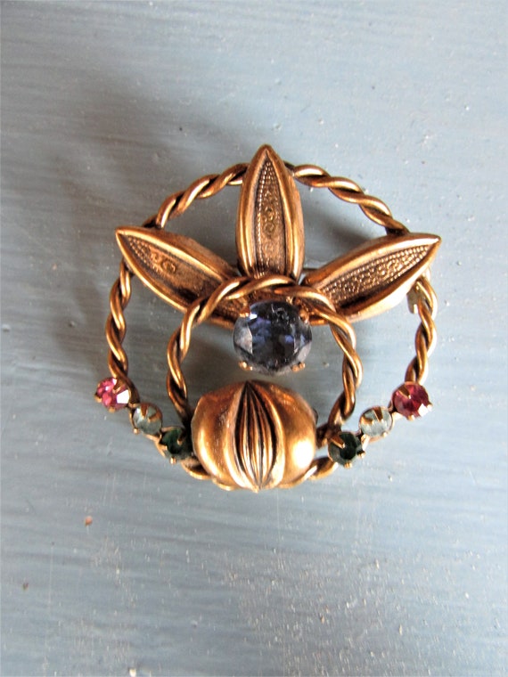 Vintage 1930's 40's Brooch Circle Pin Made in Aus… - image 2