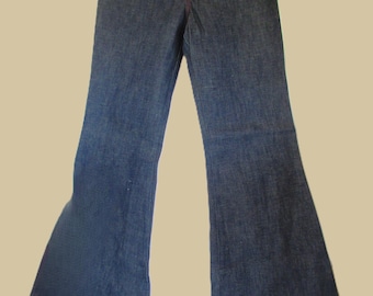 Vintage 1970's Bellbottom Blue Jeans Maverick Deadstock **Scroll down for details