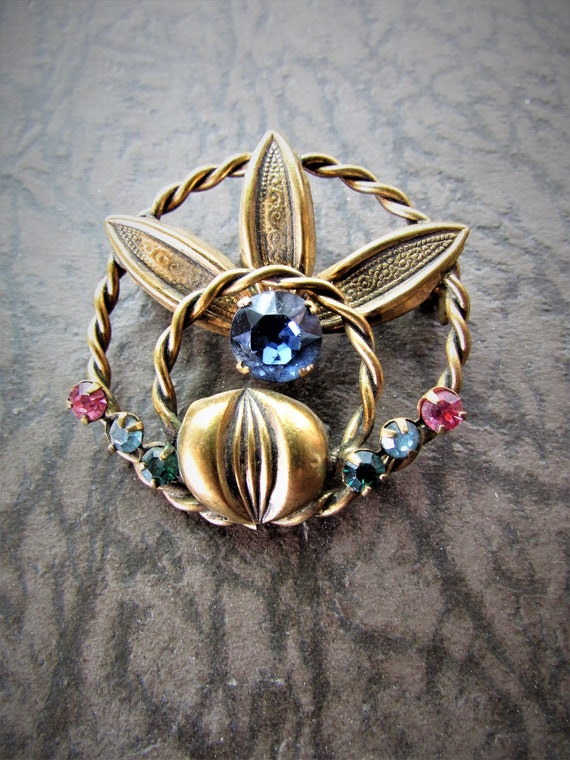 Vintage 1930's 40's Brooch Circle Pin Made in Aus… - image 1