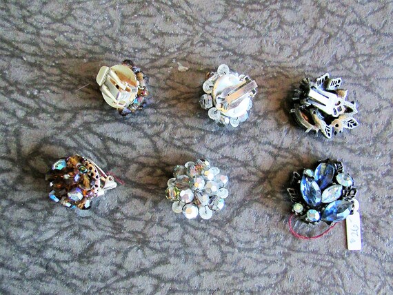 Vintage 1950's 60's Earrings Clip On Earrings Lot… - image 3