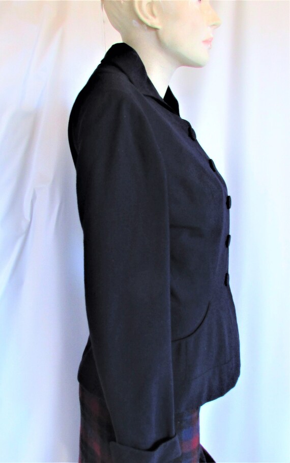 Vintage 1940's 50's Jacket Ladies Suit Navy Blue … - image 4