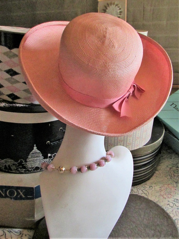 Vintage 1970's 80's Hat Adolfo II N Y Paris Peach… - image 4