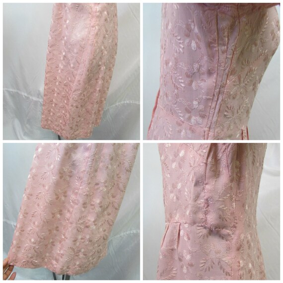 Vintage 1950's 60's Dress Pink Frock Wiggle Dress… - image 5