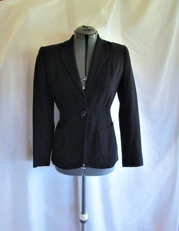 Vintage 1940's Jacket Dark Blue Wool Blazer Navy B