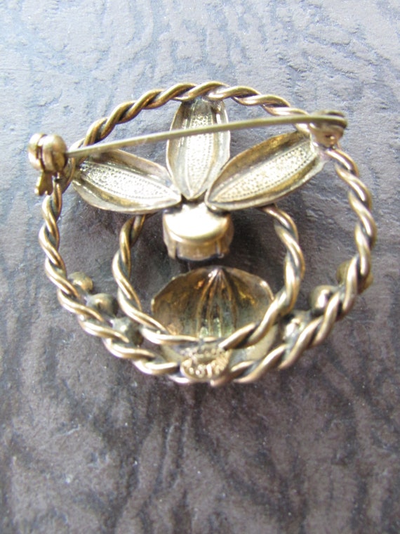 Vintage 1930's 40's Brooch Circle Pin Made in Aus… - image 3