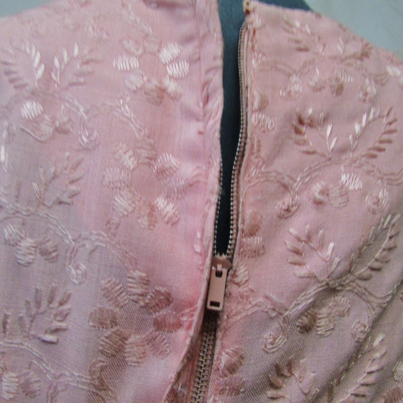 Vintage 1950's 60's Dress Pink Frock Wiggle Dress… - image 4
