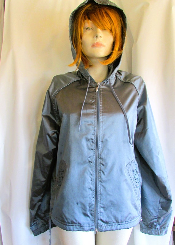 Vintage 1980 s Jacket Hoodie Windbreaker Oleg Cassini Sport Zip