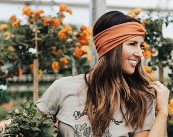 Women's Wide Head Wrap, Rust Orange Turban, Topaz, Twist Turban Headband, Headband, Hair Accessories, Wide Headband, Women's Head Wrap, Boho