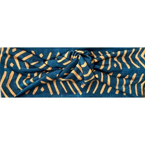 Blue Knotted Head Wrap, Cute Yoga Turban, Blue Wrap, Womens Knot Head Wrap, Boho Head Wrap, Women&#39;s Head Wrap, Wide Headband, Yoga