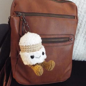 Crochet Leggy Coffee on-the-go cup plushie, keychain,