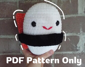 No-sew Sushi Crochet Pattern, Sarah the Sushi,