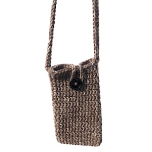 Bolso bandolera para móvil, funda para móvil, bolso de crochet, funda para móvil, marrón