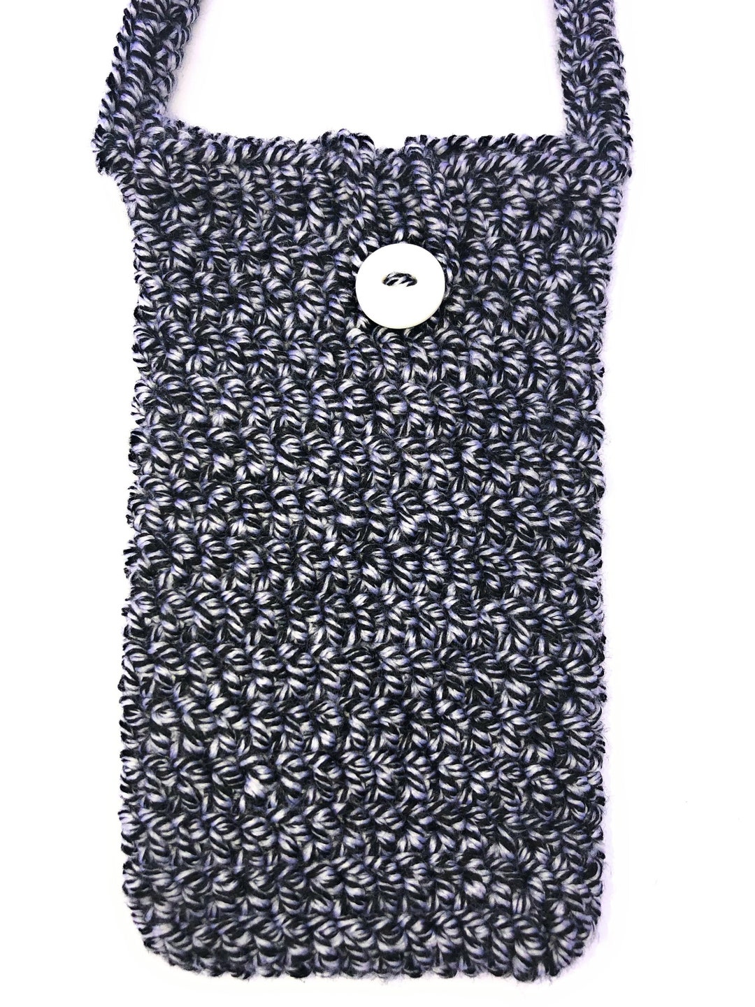 Crossbody Small Purse Cell Phone Holder Black Marled Etsy