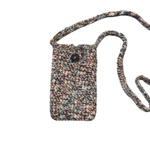 Cell Phone Purse, Crochet Crossbody Bag Beret Day