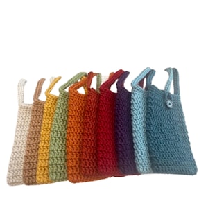 Crochet Phone Crossbody Bag | Small Purse with Button | Crochet Pouch