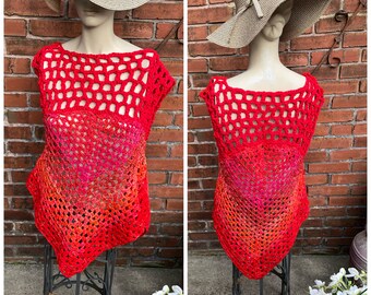 Red Crochet Tunic