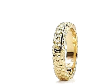 Gold Hinged Ring, Domed Band 4mm x 2mm