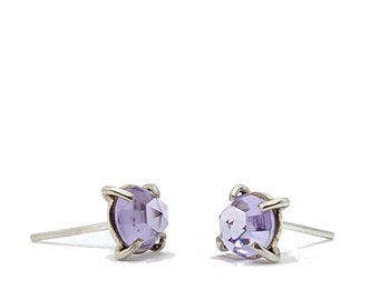 Rose Cut Amethyst Earrings