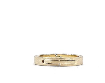 Gold Hinged Ring, Flat Band 4mm x 2mm