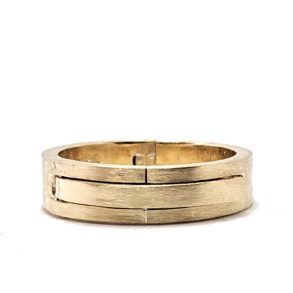 Gold Hinged Ring, Flat Band 6mm x 2mm