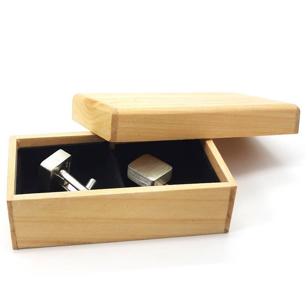 Pine Wood Gift Box: Double Ring Box, Cufflink Box, Box with Divider