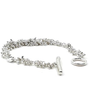 Sterling Silver Bracelet with White Topaz