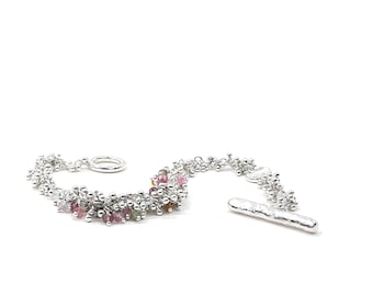 Pulseira em prata de lei com turmalina