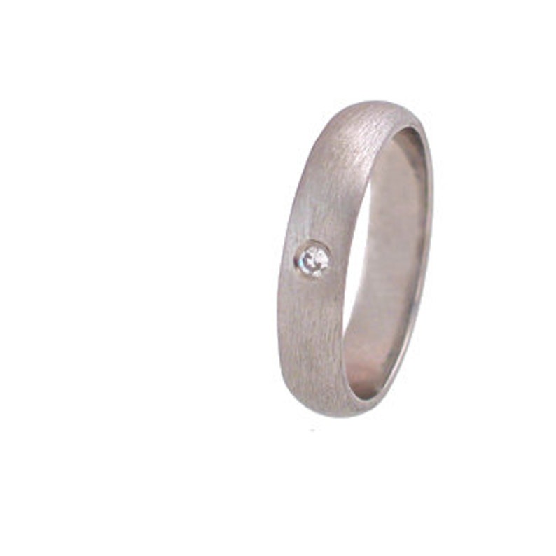 Palladium Low Dome Band with Diamond image 7