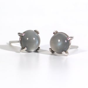 Grey Cats-Eye Moonstone Earrings