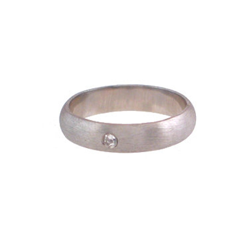 Palladium Low Dome Band with Diamond image 8