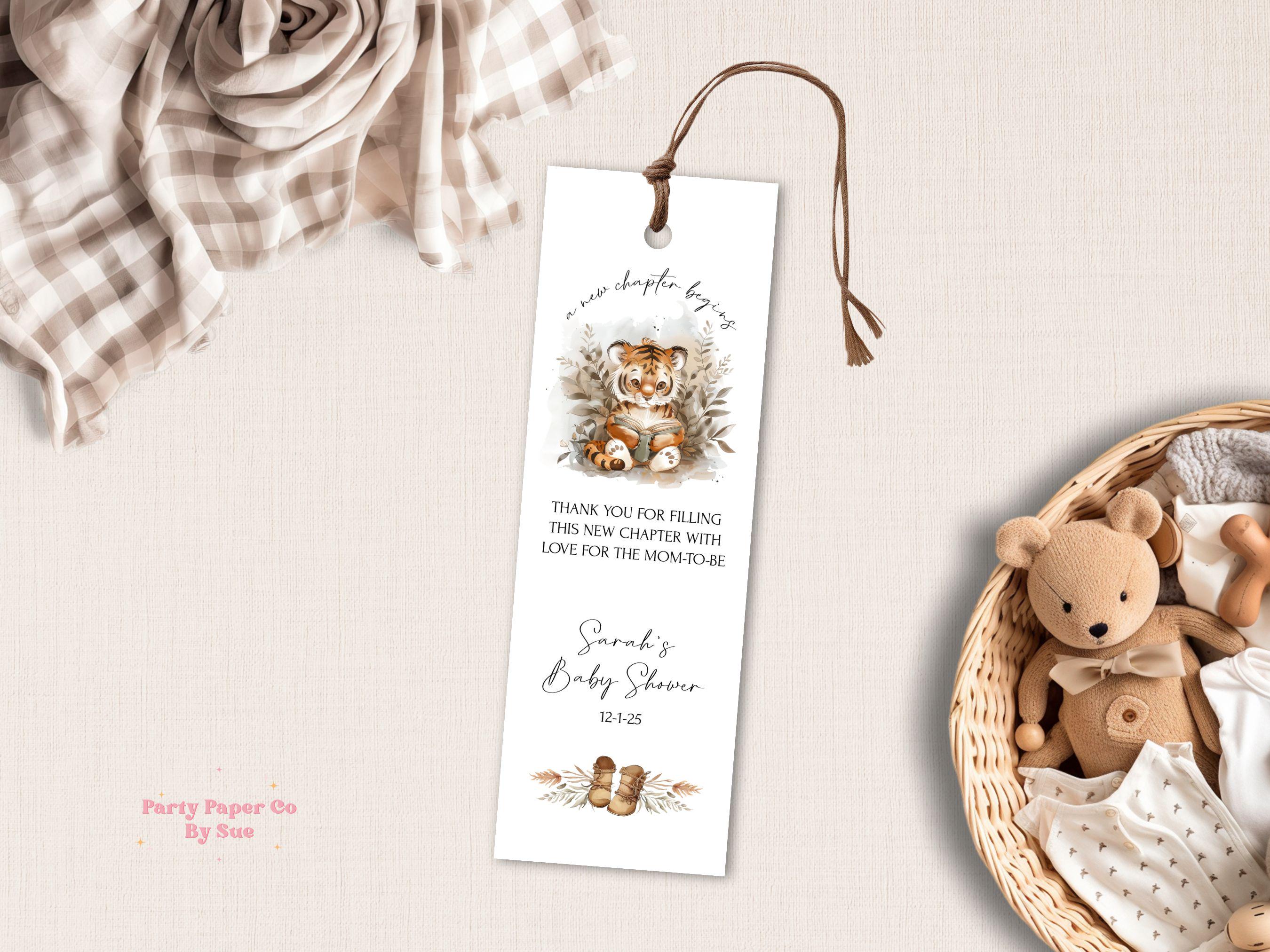 Storybook Baby Shower Bookmark Template New Chapter Theme INSTANT ...
