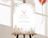 Welcome Sign Baby Shower Template Wildflower INSTANT DOWNLOAD Digital Editable Printable Party Decor Customizable 18x24 BS10