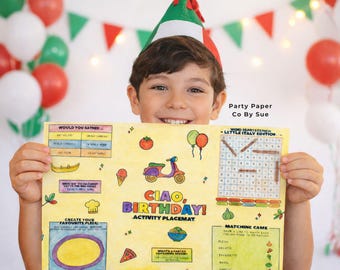 Italienischer Geburtstagsbogen, Kinder Tischset (Digitaler Download) IBA