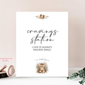 Babyshower verlangen naar station teken verhalenboek nieuw hoofdstuk afdrukbare INSTANT DOWNLOAD Party Decor aanpasbaar digitaal, tijger, boek 8 x 10 BS04