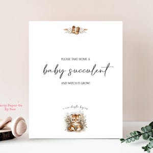 Babyshower baby sappig teken verhalenboek nieuw hoofdstuk afdrukbare INSTANT DOWNLOAD Party Decor, aanpasbaar, digitaal, tijger, boek 8 x 10 BS04