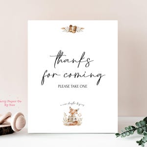 Babyshower Bedankt teken verhalenboek nieuw hoofdstuk afdrukbare INSTANT DOWNLOAD Party Decor aanpasbaar digitaal, Fox, boek 8 x 10 BS03