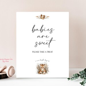 Babyshower baby's zijn lief teken verhalenboek nieuw hoofdstuk afdrukbare INSTANT DOWNLOAD Party Decor aanpasbaar, digitaal, tijger, boek 8 x 10 BS04