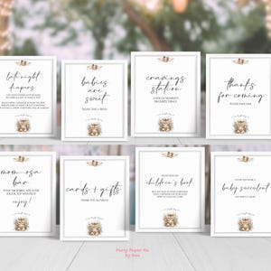 Bundle signe baby shower livre de contes nouveau chapitre imprimable téléchargement immédiat décoration de fête, personnalisable, numérique, tigre, livre 8 x 10 BS04