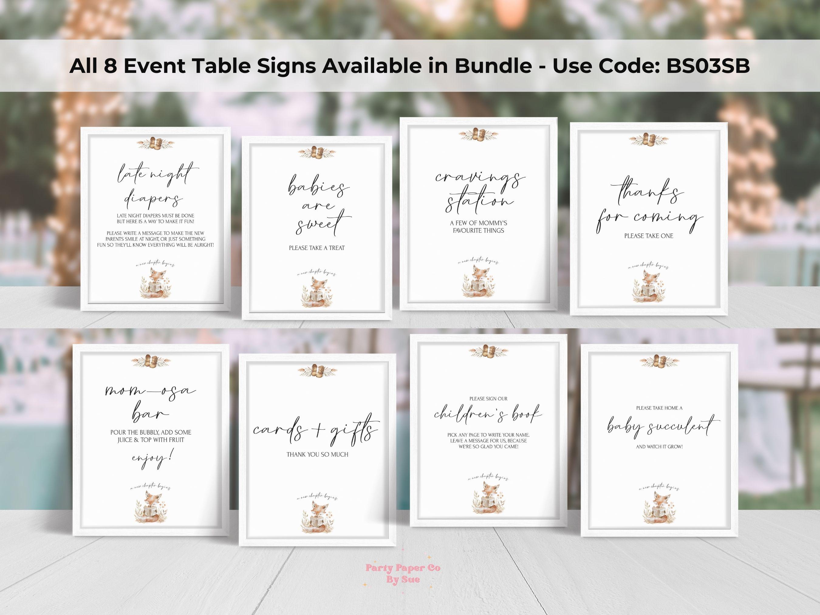Baby Shower Cravings Station Sign Storybook New Chapter Printable ...