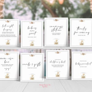 Babyshower bord bundel verhalenboek nieuw hoofdstuk afdrukbare INSTANT DOWNLOAD feestdecor, aanpasbaar, digitaal, giraf, boek 8 x 10 BS01