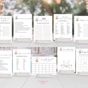 Zestaw gier na baby shower Storybook Nowy rozdział do wydrukowania NATYCHMIASTOWE POBIERANIE Zabawa na przyjęciu, Aktywności, Cyfrowe, Neutralne, Lis, Książka 5x7 BS03