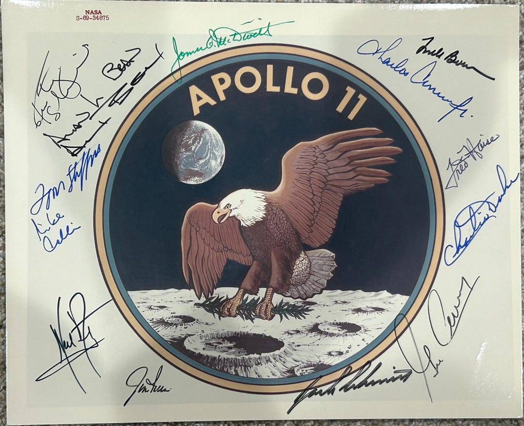Apollo 11 + Other Moonwalkers Signed Vintage 8x10 Photo Incredible ...