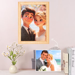 Rompecabezas conmemorativo personalizado con retrato de dibujos animados del Día de San Valentín, regalo especial para el Día de San Valentín, rompecabezas de 300 a 1000 piezas, rompecabezas con imagen