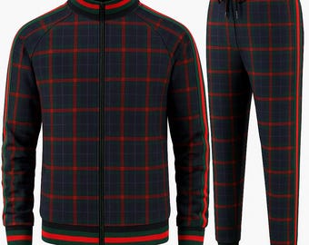 ActiveLine Men&#39;s Plaid Patterned Sports Suit - All-Day Comfort, Every Moment Elegance