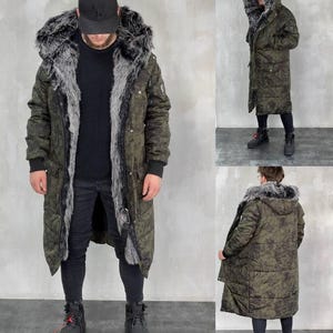 Parka larga para hombre (10 colores), cálida y lujosa parka de invierno, regalo de San Valentín para hombre, abrigo de piel con capucha, parka de invierno para hombre en oferta, chaquetas largas.