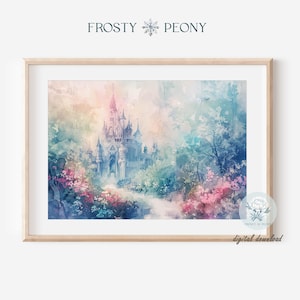 Magical Enchanted Forest Castle Art Print | Fantasy Art Wall Decor | Fairytale Scenery Printable Art JPG | Digital Download