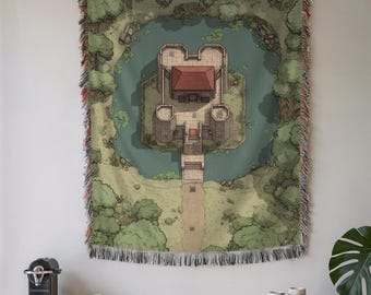 RPG Fortress Moat Woven Blanket, Geeky Home Decor