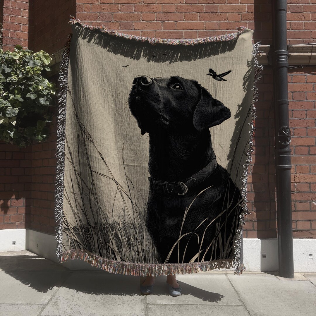 Duck Hunting Woven Throw Blanket, Black Lab Gift - Etsy